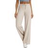 image:imageODODOS Womens Wide Leg Pants  Ultra Soft odSTRATUM Tech Adjustable MidRise Casual Pajama Lounge PantsEcru Heather