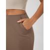 image:imageODODOS Modal Soft Midi Skirt for Women Back Slit High Waist Casual Long Pencil Skirts with PocketsNutria