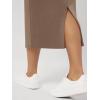 image:imageODODOS Modal Soft Midi Skirt for Women Back Slit High Waist Casual Long Pencil Skirts with PocketsNutria