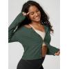 image:imageODODOS Womens Cardigan  Ultra Soft odSTRATUM Tech Performance Long Sleeve Crop UPF 50 Button Down Crewneck TopAspen Heather