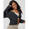 image:imageODODOS Womens Cardigan  Ultra Soft odSTRATUM Tech Performance Long Sleeve Crop UPF 50 Button Down Crewneck TopBlack Heather