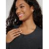 image:imageODODOS Womens Cardigan  Ultra Soft odSTRATUM Tech Performance Long Sleeve Crop UPF 50 Button Down Crewneck TopBlack Heather