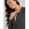 image:imageODODOS Womens Cardigan  Ultra Soft odSTRATUM Tech Performance Long Sleeve Crop UPF 50 Button Down Crewneck TopCharcoal Heather