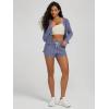 image:imageODODOS Womens Cardigan  Ultra Soft odSTRATUM Tech Performance Long Sleeve Crop UPF 50 Button Down Crewneck TopCosmic Heather