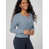 image:imageODODOS Womens Cardigan  Ultra Soft odSTRATUM Tech Performance Long Sleeve Crop UPF 50 Button Down Crewneck TopDusty Blue Heather