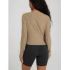 image:imageODODOS Womens Cardigan  Ultra Soft odSTRATUM Tech Performance Long Sleeve Crop UPF 50 Button Down Crewneck TopKhaki Heather