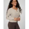 image:imageODODOS Womens Cardigan  Ultra Soft odSTRATUM Tech Performance Long Sleeve Crop UPF 50 Button Down Crewneck TopMocha Heather