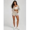 image:imageODODOS Womens Cardigan  Ultra Soft odSTRATUM Tech Performance Long Sleeve Crop UPF 50 Button Down Crewneck TopMocha Heather