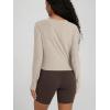 image:imageODODOS Womens Cardigan  Ultra Soft odSTRATUM Tech Performance Long Sleeve Crop UPF 50 Button Down Crewneck TopMocha Heather