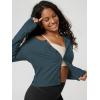 image:imageODODOS Womens Cardigan  Ultra Soft odSTRATUM Tech Performance Long Sleeve Crop UPF 50 Button Down Crewneck TopNavy Heather