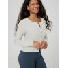 image:imageODODOS Womens Cardigan  Ultra Soft odSTRATUM Tech Performance Long Sleeve Crop UPF 50 Button Down Crewneck TopSalt Heather