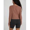 image:imageODODOS Womens Cardigan  Ultra Soft odSTRATUM Tech Performance Long Sleeve Crop UPF 50 Button Down Crewneck TopTamarind Heather