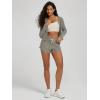 image:imageODODOS Womens Cardigan  Ultra Soft odSTRATUM Tech Performance Long Sleeve Crop UPF 50 Button Down Crewneck TopWarm Grey Heather
