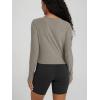 image:imageODODOS Womens Cardigan  Ultra Soft odSTRATUM Tech Performance Long Sleeve Crop UPF 50 Button Down Crewneck TopWarm Grey Heather