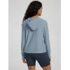 image:imageODODOS Womens Essential Hoodie  Ultra Soft odSTRATUM Tech Pullover UPF 50 Moisture Wicking Long Sleeve TopDusty Blue Heather