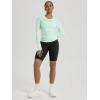 image:imageODODOS Womens Seamless Performance Long Sleeve TShirt  Lightweight Breathable Slim Fit Running Workout Top Waist LengthBrook Green