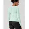 image:imageODODOS Womens Seamless Performance Long Sleeve TShirt  Lightweight Breathable Slim Fit Running Workout Top Waist LengthBrook Green
