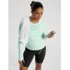 image:imageODODOS Womens Seamless Performance Long Sleeve TShirt  Lightweight Breathable Slim Fit Running Workout Top Waist LengthBrook Green