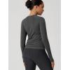 image:imageODODOS Womens Seamless Performance Long Sleeve TShirt  Lightweight Breathable Slim Fit Running Workout Top Waist LengthCharcoal