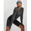 image:imageODODOS Womens Seamless Performance Long Sleeve TShirt  Lightweight Breathable Slim Fit Running Workout Top Waist LengthCharcoal