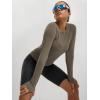 image:imageODODOS Womens Seamless Performance Long Sleeve TShirt  Lightweight Breathable Slim Fit Running Workout Top Waist LengthDark Olive
