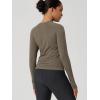 image:imageODODOS Womens Seamless Performance Long Sleeve TShirt  Lightweight Breathable Slim Fit Running Workout Top Waist LengthDark Olive
