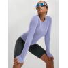 image:imageODODOS Womens Seamless Performance Long Sleeve TShirt  Lightweight Breathable Slim Fit Running Workout Top Waist LengthLilac Smoke