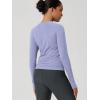 image:imageODODOS Womens Seamless Performance Long Sleeve TShirt  Lightweight Breathable Slim Fit Running Workout Top Waist LengthLilac Smoke