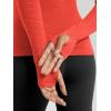 image:imageODODOS Womens Seamless Performance Long Sleeve TShirt  Lightweight Breathable Slim Fit Running Workout Top Waist LengthOrange Red