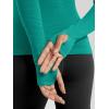 image:imageODODOS Womens Seamless Performance Long Sleeve TShirt  Lightweight Breathable Slim Fit Running Workout Top Waist LengthPorcelain Green