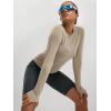 image:imageODODOS Womens Seamless Performance Long Sleeve TShirt  Lightweight Breathable Slim Fit Running Workout Top Waist LengthShaker Beige