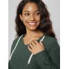 image:imageODODOS Womens VNeck Oversized Hoodie  Ultra Soft odSTRATUM Tech Pullover Side Slit Long Sleeve Tops with Kangaroo PocketAspen Heather