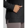 image:imageODODOS Womens VNeck Oversized Hoodie  Ultra Soft odSTRATUM Tech Pullover Side Slit Long Sleeve Tops with Kangaroo PocketBlack Heather