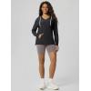 image:imageODODOS Womens VNeck Oversized Hoodie  Ultra Soft odSTRATUM Tech Pullover Side Slit Long Sleeve Tops with Kangaroo PocketBlack Heather