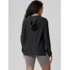image:imageODODOS Womens VNeck Oversized Hoodie  Ultra Soft odSTRATUM Tech Pullover Side Slit Long Sleeve Tops with Kangaroo PocketBlack Heather