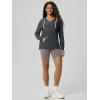 image:imageODODOS Womens VNeck Oversized Hoodie  Ultra Soft odSTRATUM Tech Pullover Side Slit Long Sleeve Tops with Kangaroo PocketCharcoal Heather