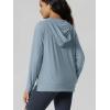 image:imageODODOS Womens VNeck Oversized Hoodie  Ultra Soft odSTRATUM Tech Pullover Side Slit Long Sleeve Tops with Kangaroo PocketDusty Blue Heather