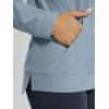 image:imageODODOS Womens VNeck Oversized Hoodie  Ultra Soft odSTRATUM Tech Pullover Side Slit Long Sleeve Tops with Kangaroo PocketDusty Blue Heather