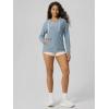 image:imageODODOS Womens VNeck Oversized Hoodie  Ultra Soft odSTRATUM Tech Pullover Side Slit Long Sleeve Tops with Kangaroo PocketDusty Blue Heather