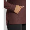 image:imageODODOS Womens VNeck Oversized Hoodie  Ultra Soft odSTRATUM Tech Pullover Side Slit Long Sleeve Tops with Kangaroo PocketJava Heather