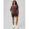 image:imageODODOS Womens VNeck Oversized Hoodie  Ultra Soft odSTRATUM Tech Pullover Side Slit Long Sleeve Tops with Kangaroo PocketJava Heather