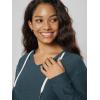 image:imageODODOS Womens VNeck Oversized Hoodie  Ultra Soft odSTRATUM Tech Pullover Side Slit Long Sleeve Tops with Kangaroo PocketNavy Heather