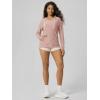 image:imageODODOS Womens VNeck Oversized Hoodie  Ultra Soft odSTRATUM Tech Pullover Side Slit Long Sleeve Tops with Kangaroo PocketRose Pink Heather