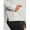 image:imageODODOS Womens VNeck Oversized Hoodie  Ultra Soft odSTRATUM Tech Pullover Side Slit Long Sleeve Tops with Kangaroo PocketSalt Heather