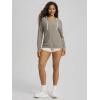 image:imageODODOS Womens VNeck Oversized Hoodie  Ultra Soft odSTRATUM Tech Pullover Side Slit Long Sleeve Tops with Kangaroo PocketWarm Grey Heather
