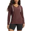 image:imageODODOS Womens VNeck Oversized Hoodie  Ultra Soft odSTRATUM Tech Pullover Side Slit Long Sleeve Tops with Kangaroo PocketJava Heather