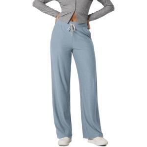 image:imageODODOS Womens Essential Wide Leg Pants  Ultra Soft odSTRATUM Tech Drawstring Relaxed Casual Pants with Pockets 29 InseamDusty Blue Heather