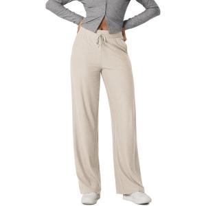 image:imageODODOS Womens Essential Wide Leg Pants  Ultra Soft odSTRATUM Tech Drawstring Relaxed Casual Pants with Pockets 29 InseamEcru Heather