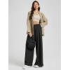 image:imageODODOS Chiffon Flowy Pleated Wide Leg Pants for Women Lightweight High Waist Trouser with Pockets2729 31 InseamBlack