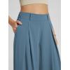 image:imageODODOS Chiffon Flowy Pleated Wide Leg Pants for Women Lightweight High Waist Trouser with Pockets2729 31 InseamBlue Ashes